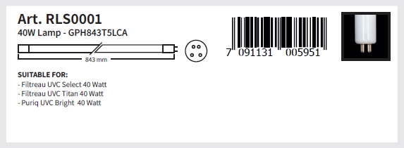 УФ лампа Philips 40 Вт змінна для Select /Titan